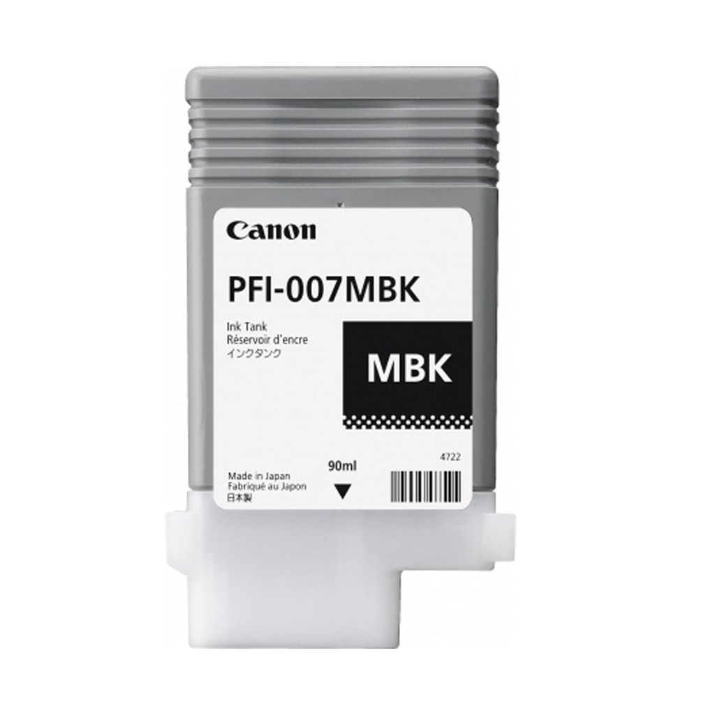 TINTA CANON PFI-007MBK NEGRO MATE PLOTTER COM/IPF670E 2142C001AA 90ML SIN GARANTIA