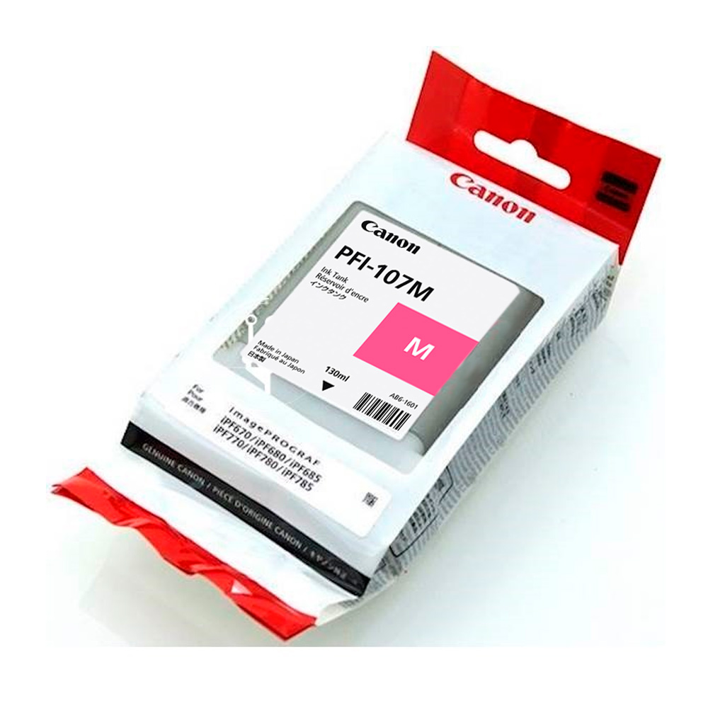 TINTA CANON PFI-107M MAGENTA PLOTTER COM/670/680/685/770/780/785 6707B001AA 130ML SIN GARANTIA 