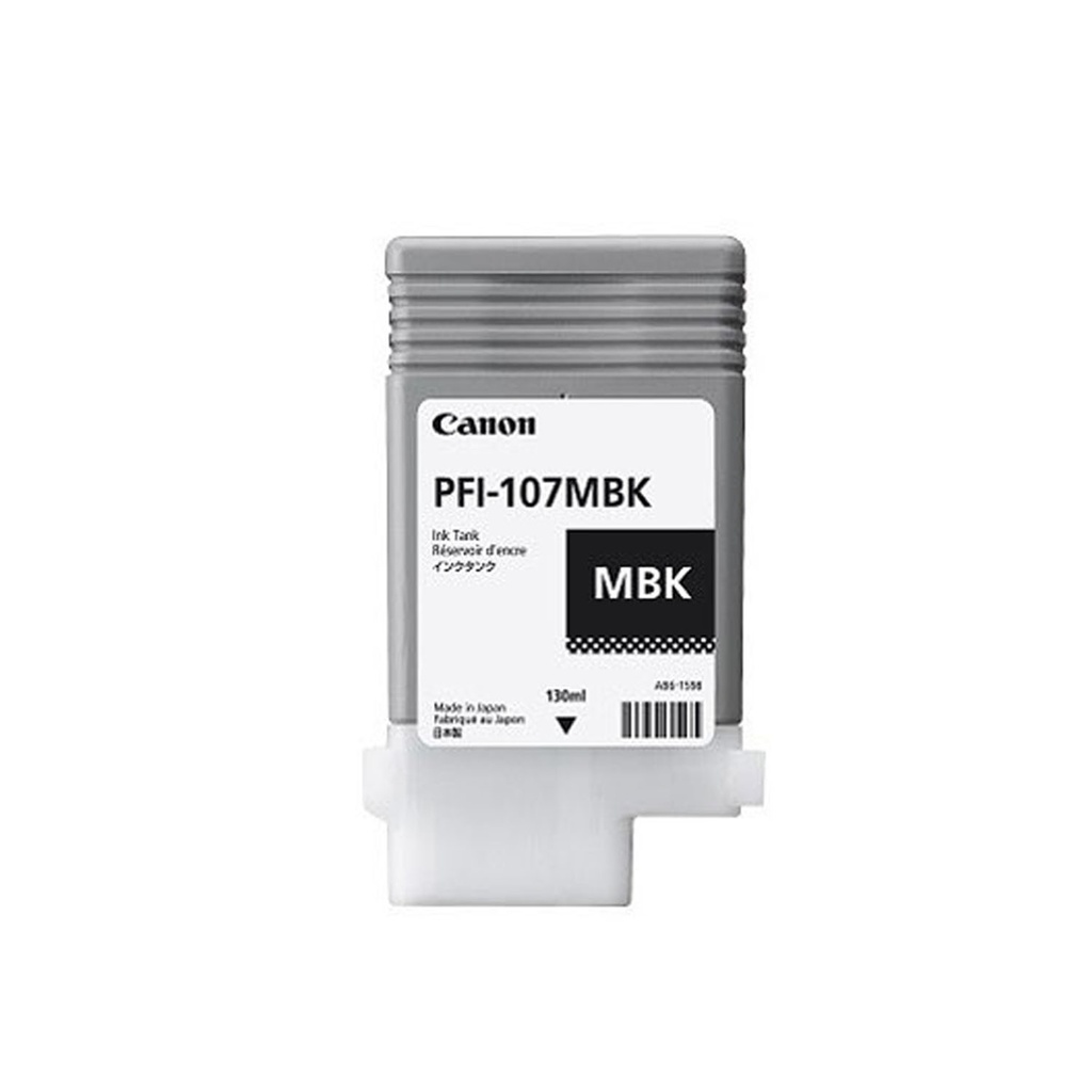 TINTA CANON PFI-107MBK NEGRO MATE 130ML PLOTTER 670 680 685 770 780 785 6704B001AA SIN GARANTIA