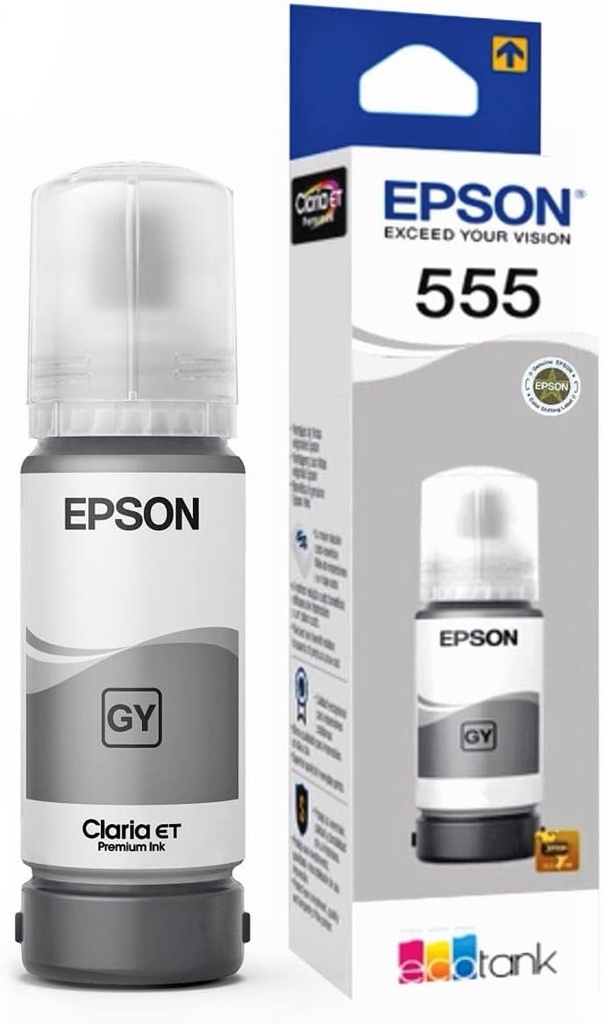 TINTA EPSON T555 GRIS MULTIFUNCIONAL ECOTANK L8180 L8160 T555520-AL SIN GARANTIA
