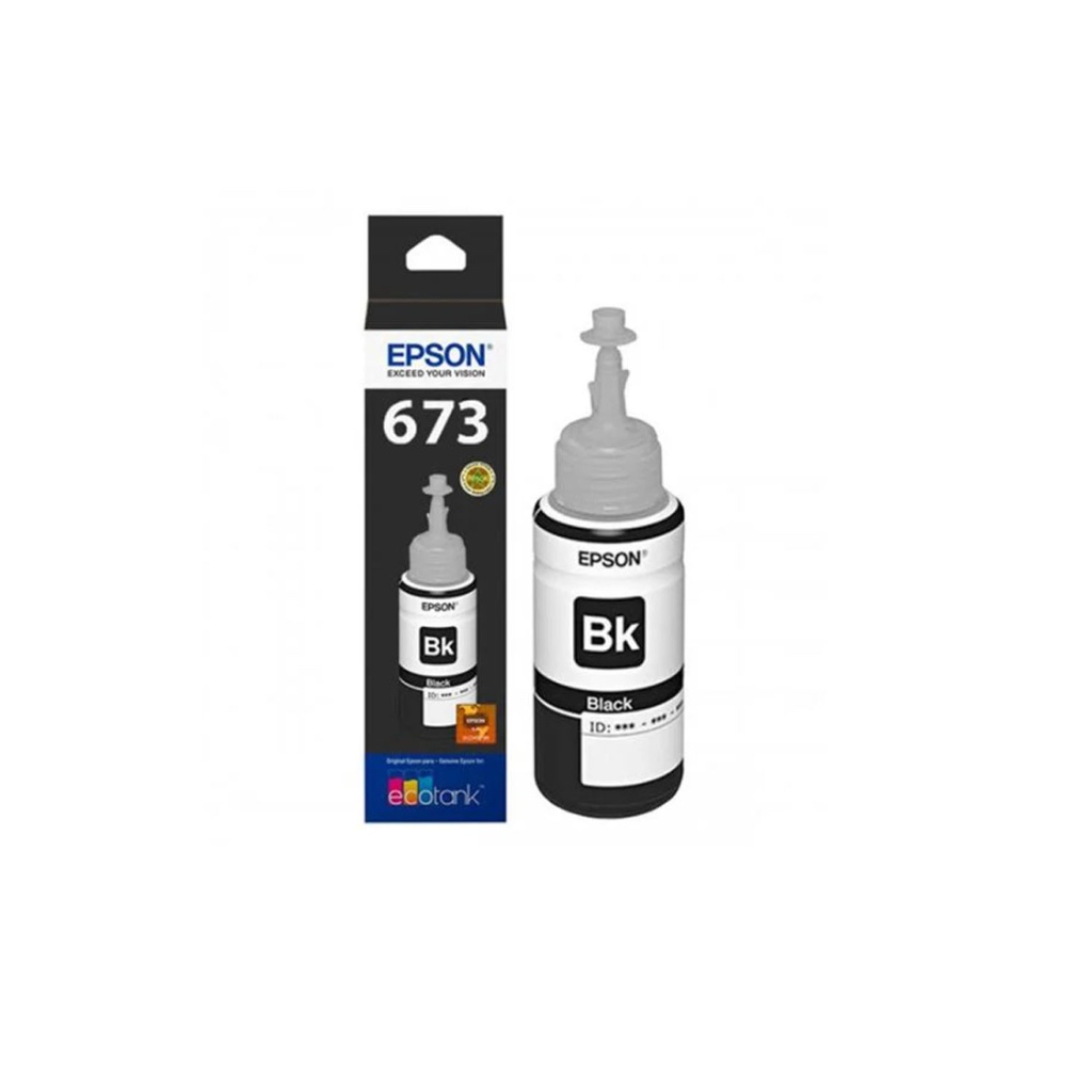 TINTA EPSON T673 NEGRA COM/L800/L1800/L805/L810/L850 ECOTANK T673120 70MLSIN GARANTIA 