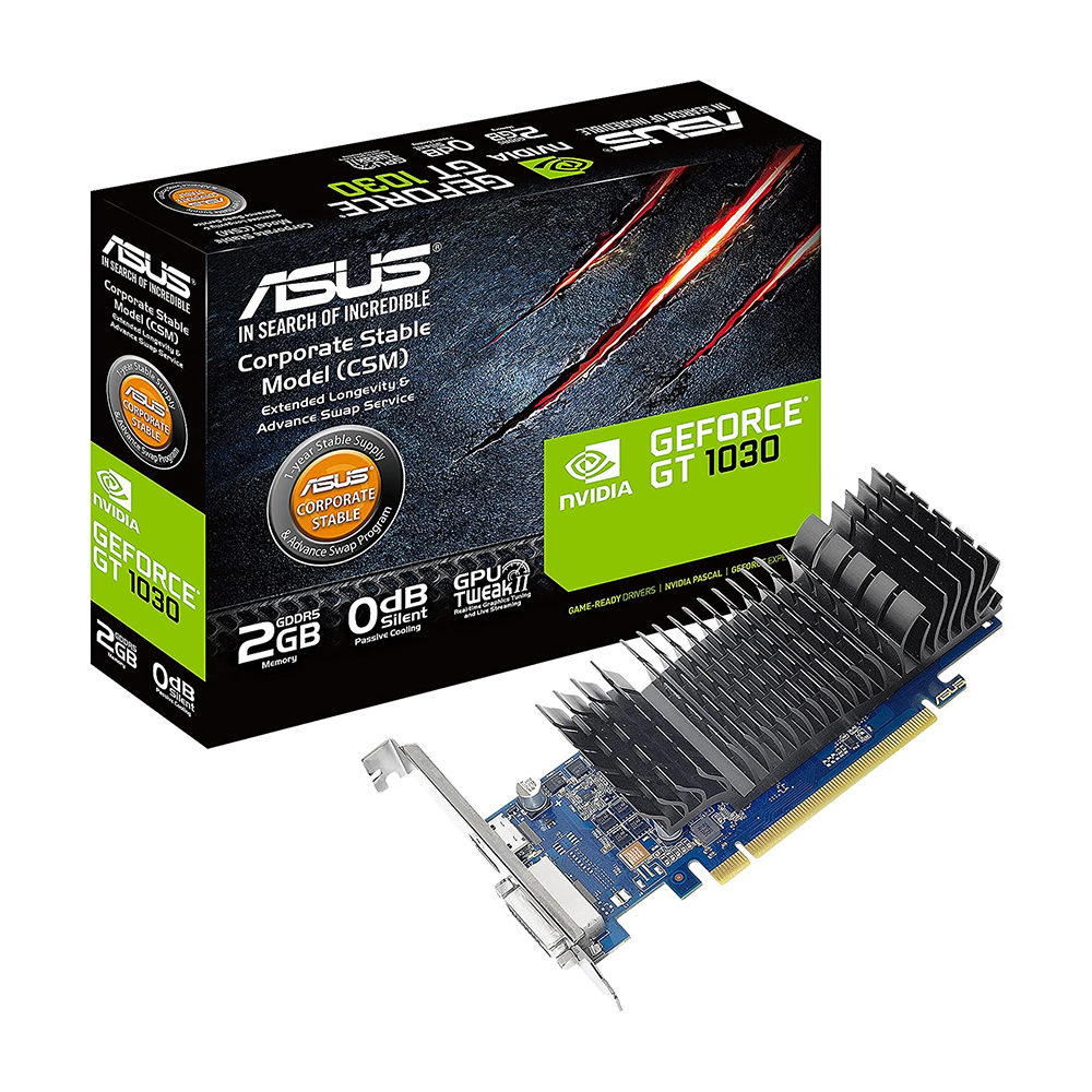 TARJETA DE VIDEO NVIDIA GEFORCE GT1030-2G-CSM 2GB GDDR5 ASUS 90YV0AT1-MVAA00 12M DE GARANTIA