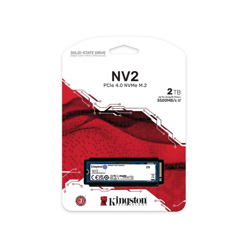 SSD KINGSTON NV2 2TB M.2 2280 NVME SNV2S/2000G 1 AÑO DE GARANTIA