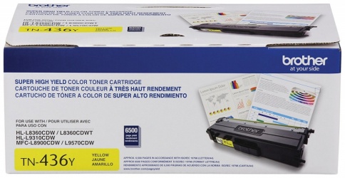 TONER BROTHER TN436Y AMARILLO 6500 PAGINAS MFC-L8900CDW/9570CDW HL-L8360CDW/8360CDWT/9310CDW GARANTIA CON FABRICANTE
