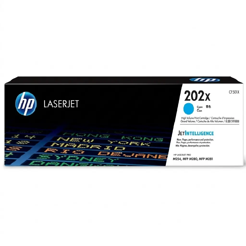 TONER HP 202X CYAN COM/HP M254/M280 MFP/M281 MFP CF501X SIN GARANTIA
