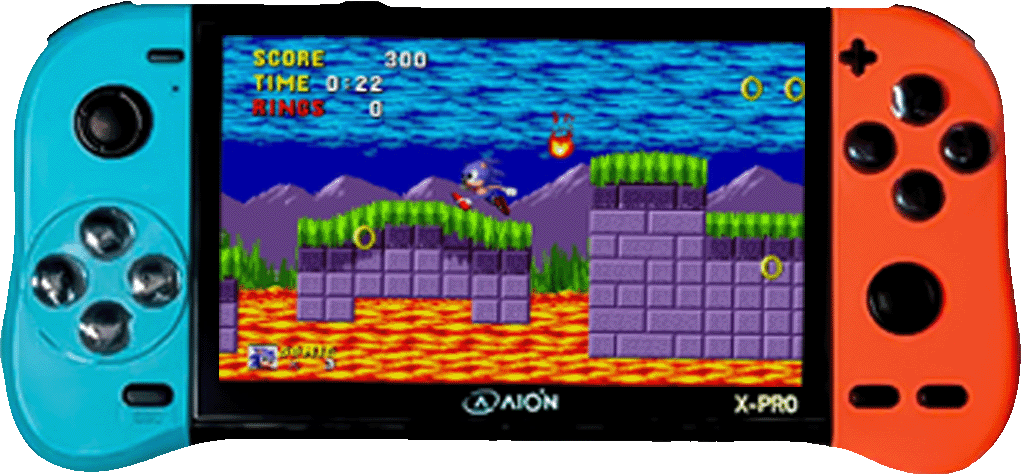 CONSOLA PORTATIL GAME PLAYER AION X19 PRO NEON 7500 JUEGOS 3DF 8GB MICROSD C/PUERTO RCA 3M DE GARANTIA