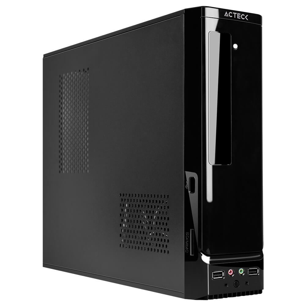 GABINETE ACTECK ATOM GS240 SLIM C/FUENTE 450W NEGRO AC-929042 3M DE GARANTIA