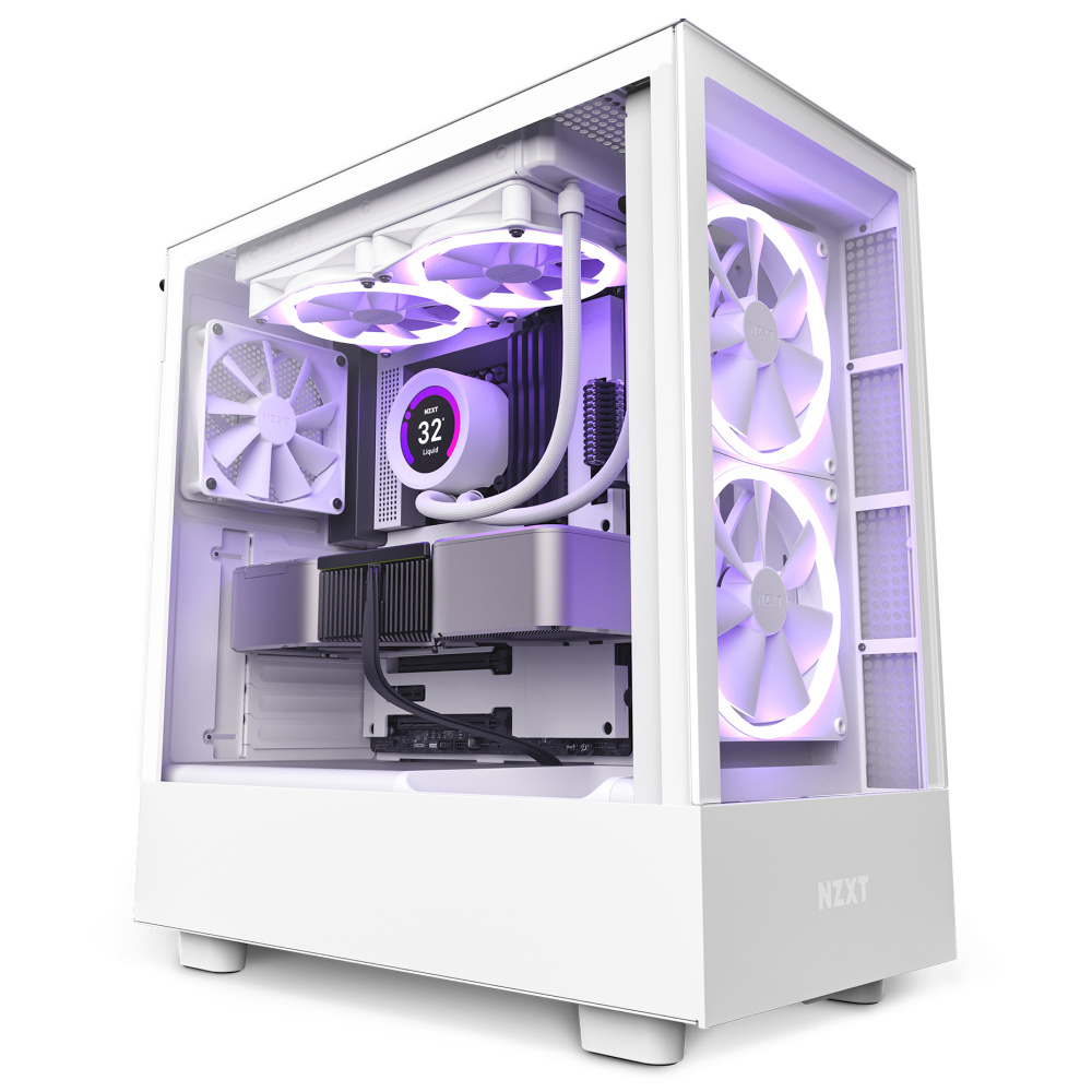 GABINETE NZXT H5 ELITE COMPACT BLANCO ATX S/FUENTE CRISTAL CC-H51EW-01 1AÑO DE GARANTIA