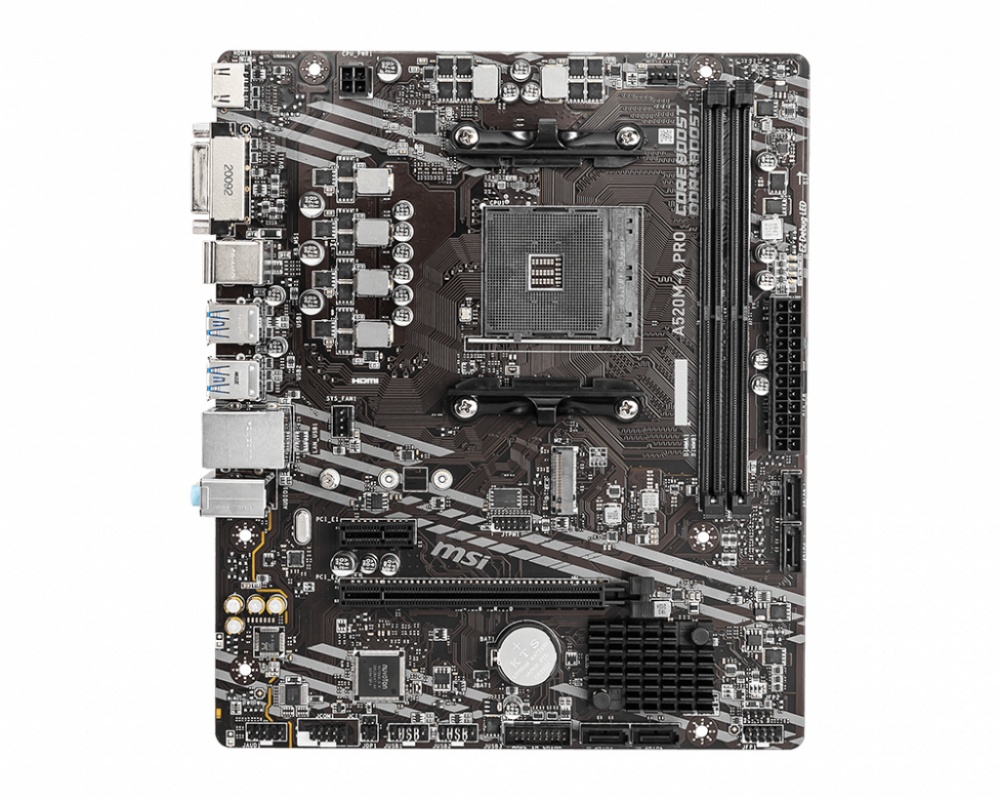 MB MSI A520M A PRO AM4 DDR4 MICRO ATX HDMI IDVI A520M-A PRO 1 AÑO DE GARANTIA