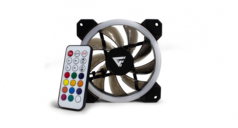 KIT DE VENTILADORES GAME FACTOR FKG400 OPTICAL RGB 120 NEGRO 11 MESES DE GARANTIA