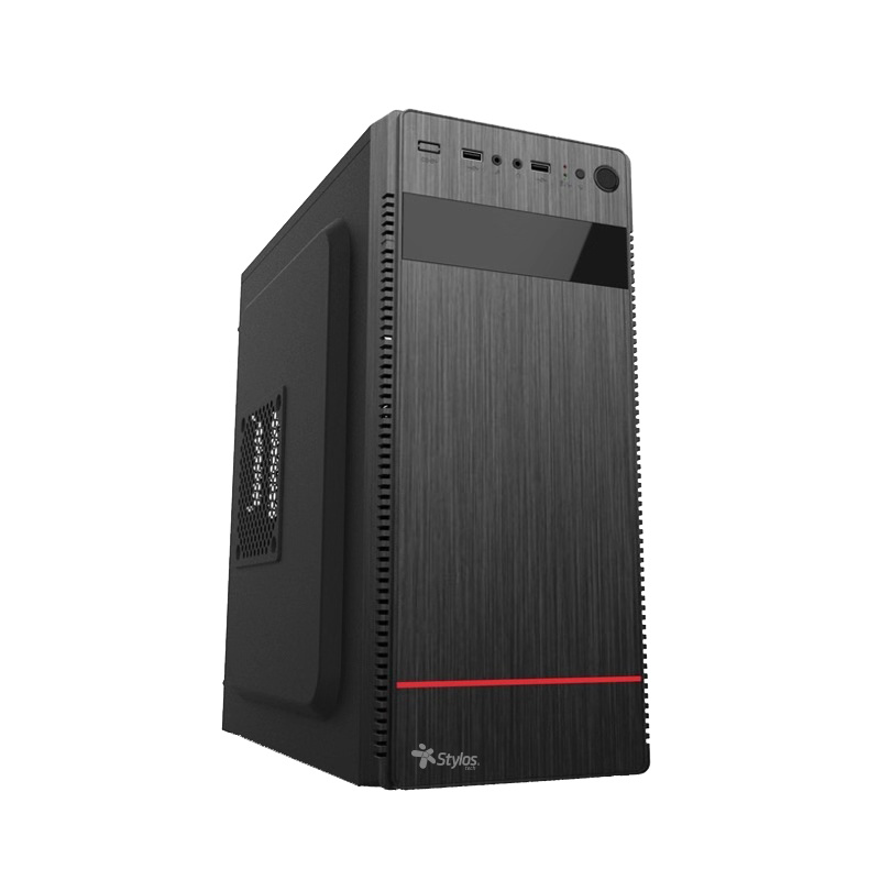 GABINETE STYLOS CUBO C/FUENTE 500W METAL NEGRO STPGAC4B 6M DE GARANTIA