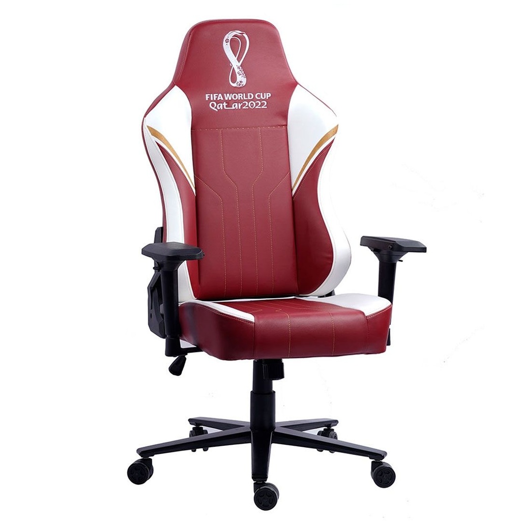 SILLA GAMER CHECKPOINT QATAR 2022 FIFA 180° 200KG VINO/BLANCO DX-3000-LX2 3M DE GARANTIA