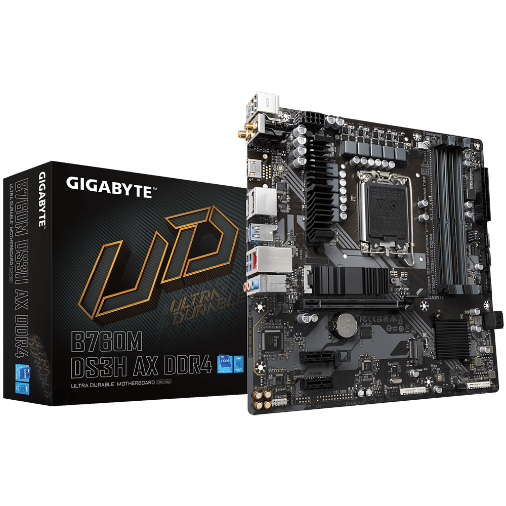 MOTHER INTEL B760M DS3H LGA1700 GIGABYTE  4xDDR5 256GB M-ATX 1AÑO DE GARANTIA