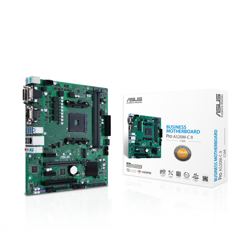 MB ASUS PRO A520M-C-II/CSM AM4 DDR4 HDMI DP MATX 1AÑO DE GARANTIA