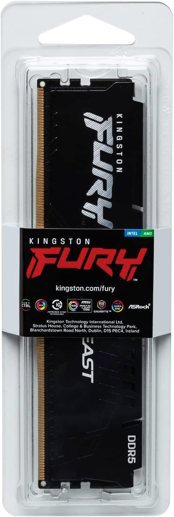 RAM KINGSTON FURY BEAST DDR5 32GB 5200 NEGRO KF552C40BB-32 1 AÑO DE GARANTIA