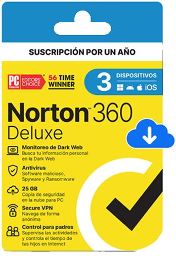 LICENCIA ANTIVIRUS NORTON 360 DELUXE PERSONAL 3 DISPOSITIVOS 21414731 SIN GARANTIA