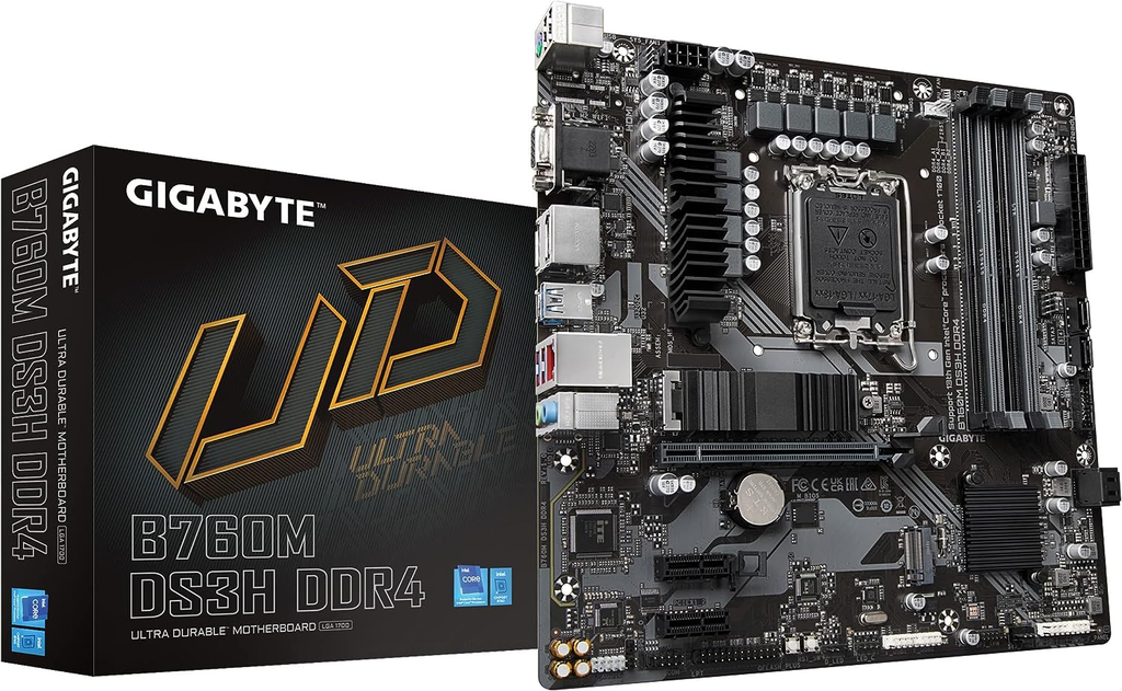 MB GIGABYTE B760M DS3H INTEL 1700 DDR4 128GB M-ATX HDMI 11M DE GARANTIA