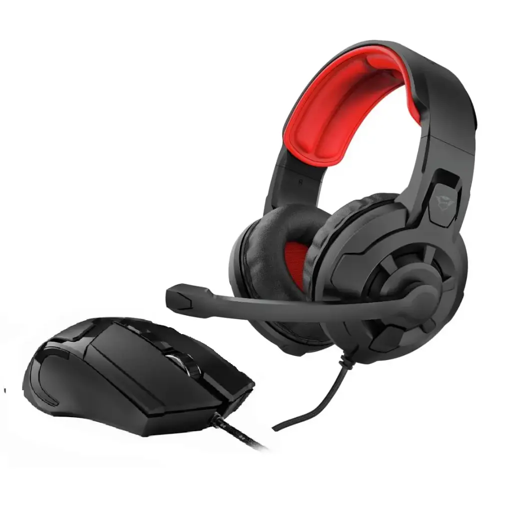 KIT 2 EN 1 TRUST GXT 785 RAVIUS DIADEMA Y MOUSE USB 11M DE GARANTIA