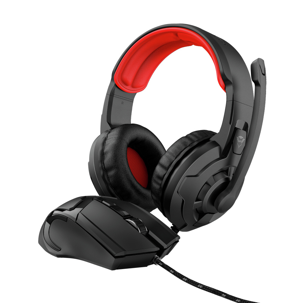 KIT 2 EN 1 TRUST GXT 785 RAVIUS DIADEMA Y MOUSE USB 11M DE GARANTIA