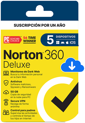 LICENCIA ANTIVIRUS NORTON 360 DELUXE PERSONAL 5 DISPOSITIVOS 21414709 SIN GARANTIA