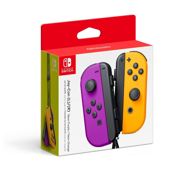 CONTROL NINTENDO SWITCH JOY CON L/R MORADO/NARANJA NEON HAC-A-JAQAA 1AÑO DE GARANTIA