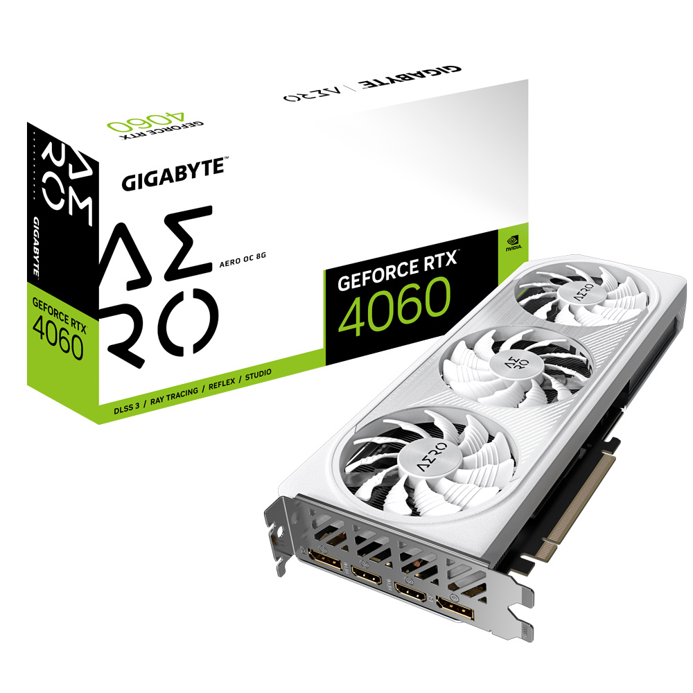 TVIDEO GIGABYTE RTX4060 AERO OC 8GB 128 BIT GDDR6 GV-N4060AERO OC-8GD 11M DE GARANTIA