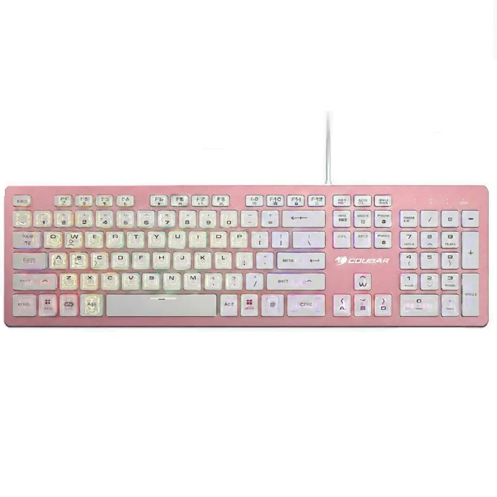 TECLADO COUGAR VANTAR AX PINK USB LED MEMBRANA ROSA 37VAPXNMX.0002 11M DE GARANTIA