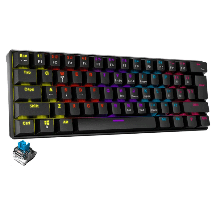 TECLADO ADATA XPG SUMMONER MINI NEGRO SWITCH OUTEMUS BLUE SUMMONERMINI61BL-BKCES 11M DE GARANTIA