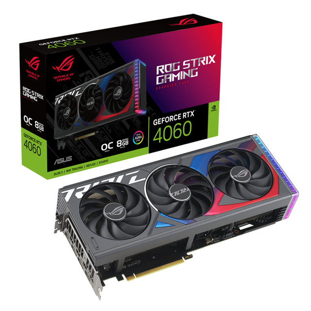 TVIDEO ASUS ROG STRIX RTX 4060 OC 8GB GAMING GDDR6 HDMI DP ROG-STRIX-RTX4060-O8G-GAMING 90YV0JB0-M0AA00 1AÑO DE GARANTIA