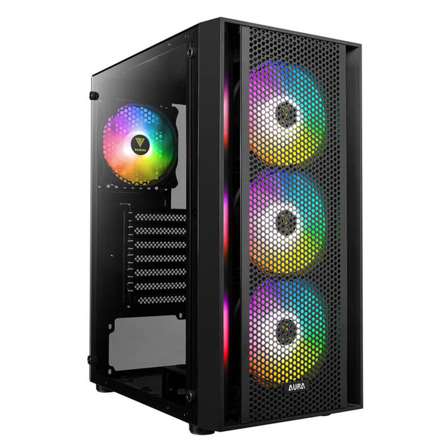 GABINETE GAMDIAS AURA GC2 NEGRO ATX ARGB S/FUENTE CRISTAL 11M DE GARANTIA