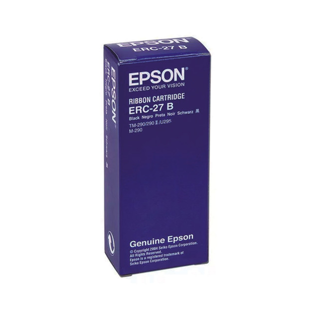 CINTA EPSON ERC-27B NEGRA PARA TM-290, M290, TM290, TM290II, TM295 SIN GARANTIA