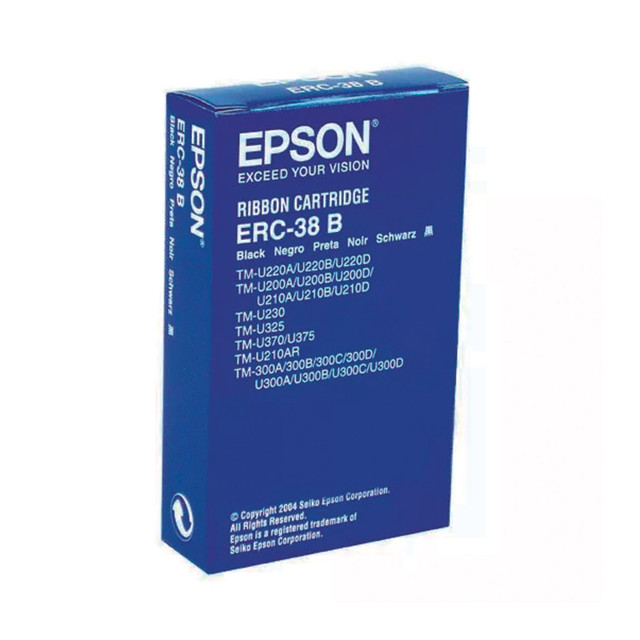 CINTA EPSON MATRICIAL ERC-38B NEGRO PARA U220D, 300, 370,375 SIN GARANTIA
