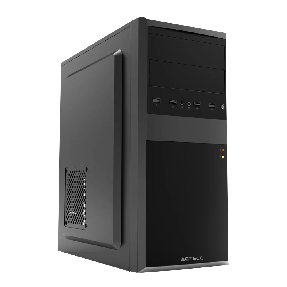 GABINETE ACTECK KIRUNA II NEGRO  MATX 500W ACERO AC-935685 3M DE GARANTIA