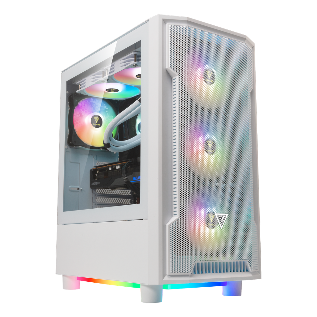 GABINETE GAMDIAS ATHENA M6 LITE BLANCO ATX ARGB S/FUENTE CRISTAL 11M DE GARANTIA
