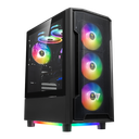 GABINETE GAMDIAS ATHENA M6 LITE NEGRO ATX ARGB S/FUENTE CRISTAL 11M DE GARANTIA