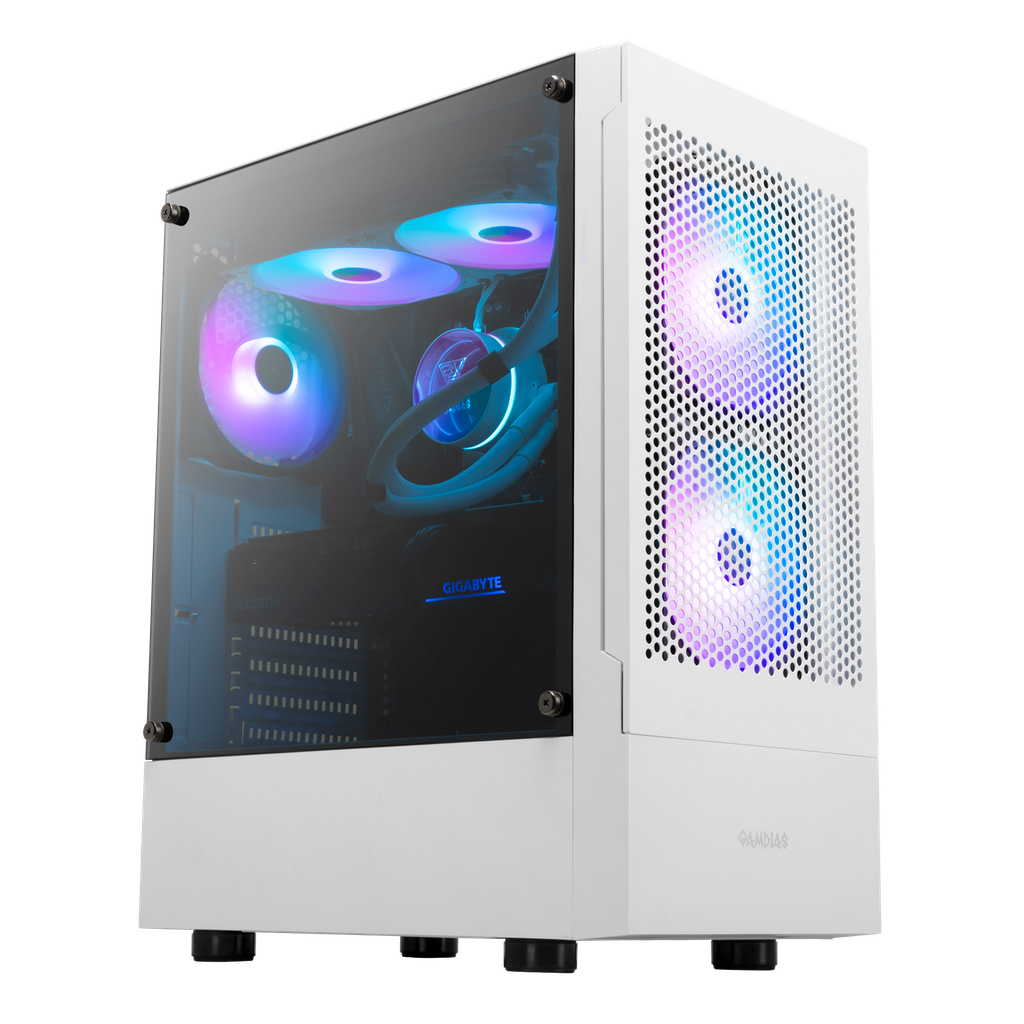 GABINETE GAMDIAS TALOS E3 MESH BLANCO ATX ARGB S/FUENTE CRISTAL 11M DE GARANTIA