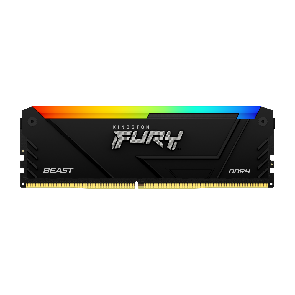 RAM KINGSTON FURY BEAST DDR4 8GB 3200 NEGRO RGB KF432C16BB2A/8 1 AÑO DE GARANTIA