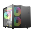 GABINETE BALAM RUSH TANK MINI GI930 NEGRO M-ATX RGB VENTS 3VENT CRISTAL S/FUENTE BR-936033 11M DE GARANTIA