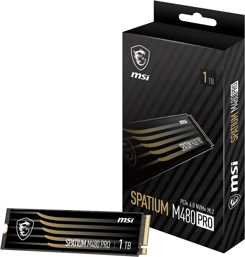 SSD MSI SPATIUM M480 PRO 1TB M2 PCIEX 7400/7000MBs SPATIUM M480 PRO PCIe 4.0 NVMe M.2 1TB 11M DE GARANTIA