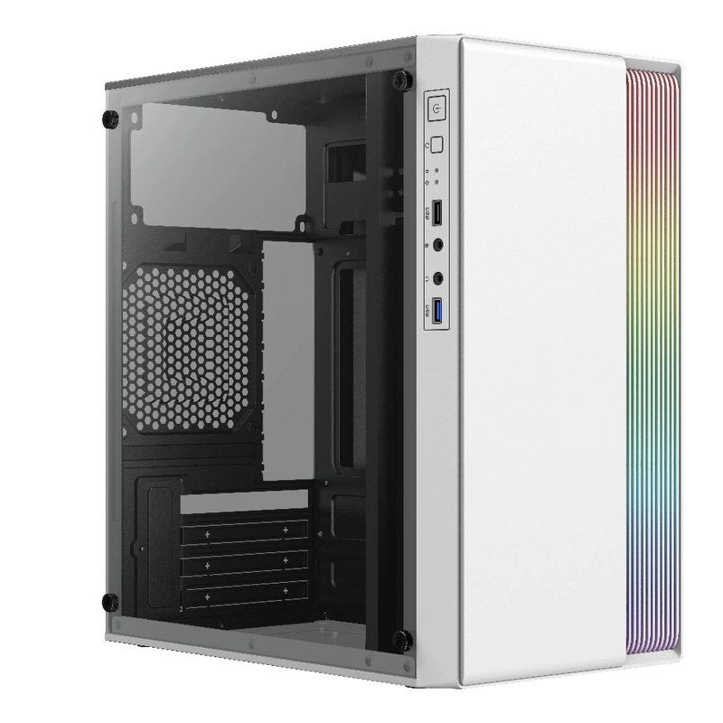 GABINETE ACTECK FUSION II GI440 RGB BLANCO M-ATX 500W ACRILICO AC-935760 03M DE GARANTIA(FUENTE)