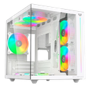 GABINETE BALAM RUSH TANK PRO EVO GM955 BLANCO M-ATX RGB VENTS 3VENT CRISTAL S/FUENTE BR-937337 11M DE GARANTIA