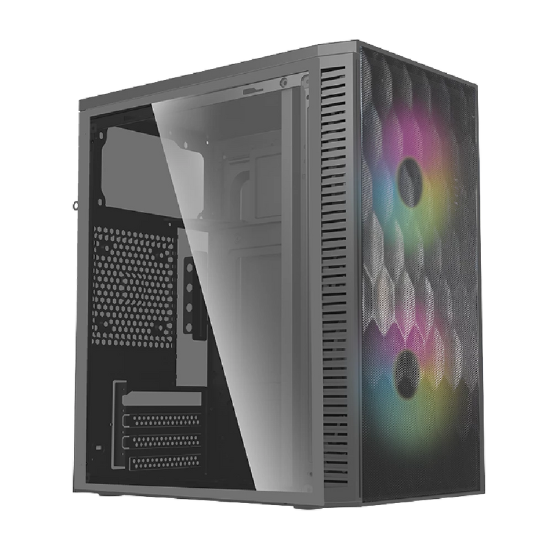 GABINETE ACTECK FUJI GC470 RGB NEGRO M-ATX 500W 2VENT AC-935838 1M DE GARANTIA