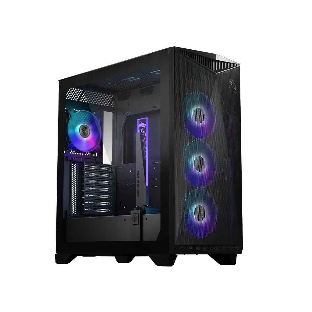 GABINETE MSI GUNGNIR 300R AIR FLOW NEGRO ARGB E-ATX 4VENT USB-C C/TEMPLADO S/FUENTE MPG GUNGNIR 300R AIRFLOW 11M DE GARANTIA