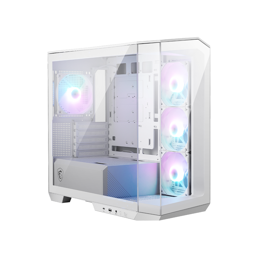 GABINETE MSI PANO M100R BLANCO ARGB M-ATX 4VENT USB-C C/TEMPLADO S/FUENTE MAG PANO M100R PZ WHITE 11M DE GARANTIA