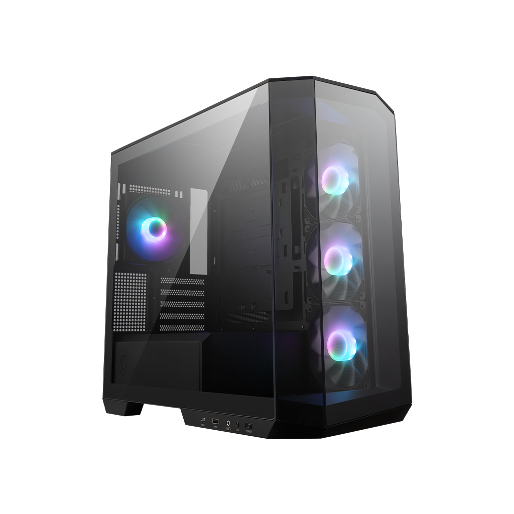 GABINETE MSI PANO M100R NEGRO ARGB M-ATX 4VENT USB-C C/TEMPLADO S/FUENTE MAG PANO M100R PZ 11M DE GARANTIA