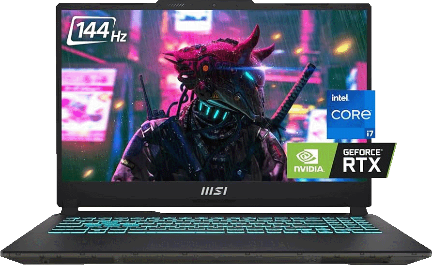 LAPTOP MSI CYBORG CORE I7-12650H 512GB SSD 8GB DDR5 15.6" FHD TEC/ING W11H NEGRO RTX 4060 CYBORG 15 A12VF-043US 1AÑO DE GARANTÍA