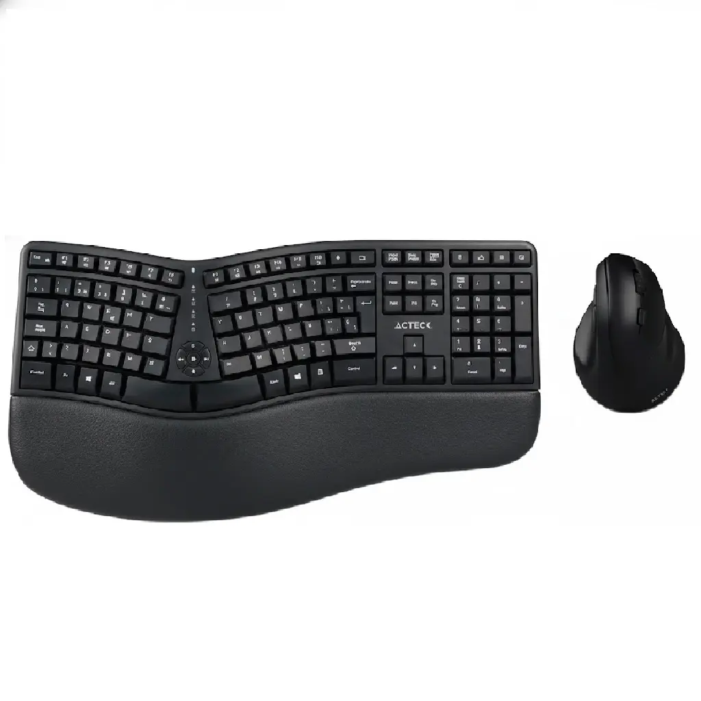 KIT 2 EN 1 WIFI ACTECK ERGONOMICO VIRTUOS FITT MK770 MULTIMEDIA TEC MOU NEGRO AC-936248 6M DE GARANTIA