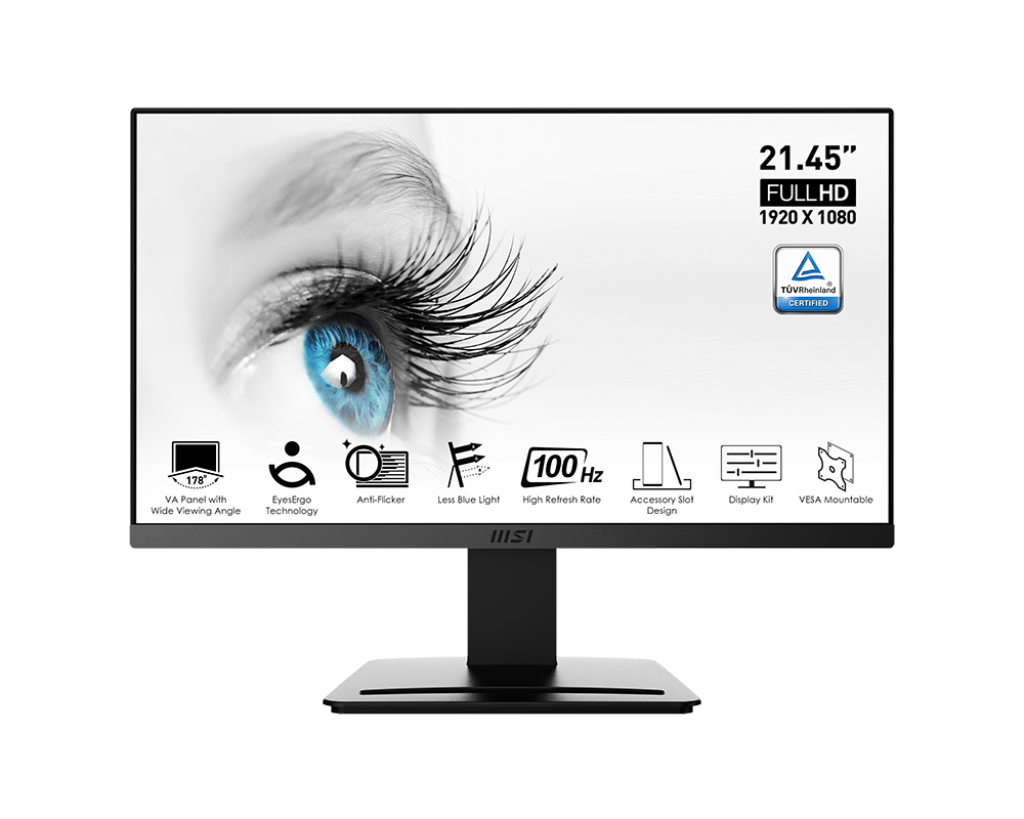 MONITOR MSI 21.45" PRO MP223 100HZ 1MS FHD HDMI VGA PRO MP223 11M DE GARANTIA