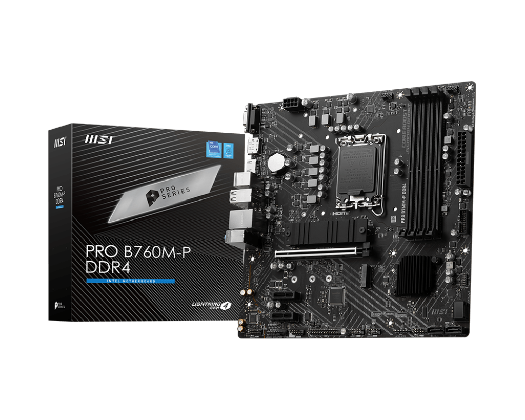 MB MSI PRO B760M-P INTEL 14VA LGA1700 DDR4 128GB M-ATX PRO B760M-P DDR4 11M DE GARANTIA