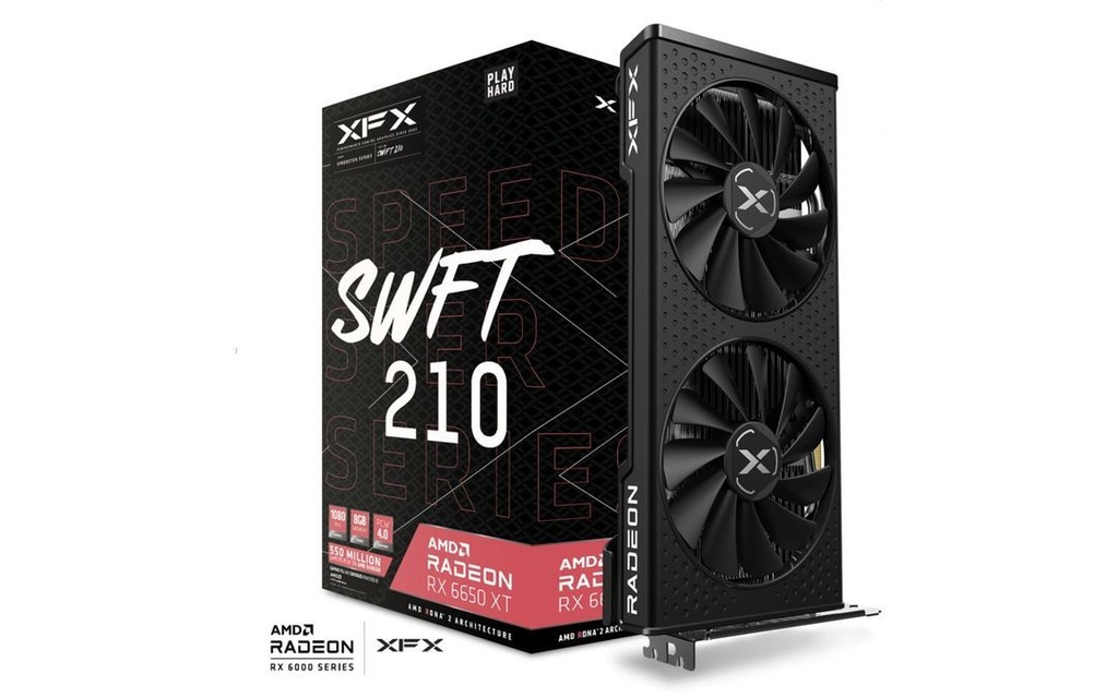TARJETA DE VIDEO RADEON RX6650XT 8GB GDDR6 XFX SPEEDSTER SWFT RX-665X8DFDY 1AÑO DE GARANTIA